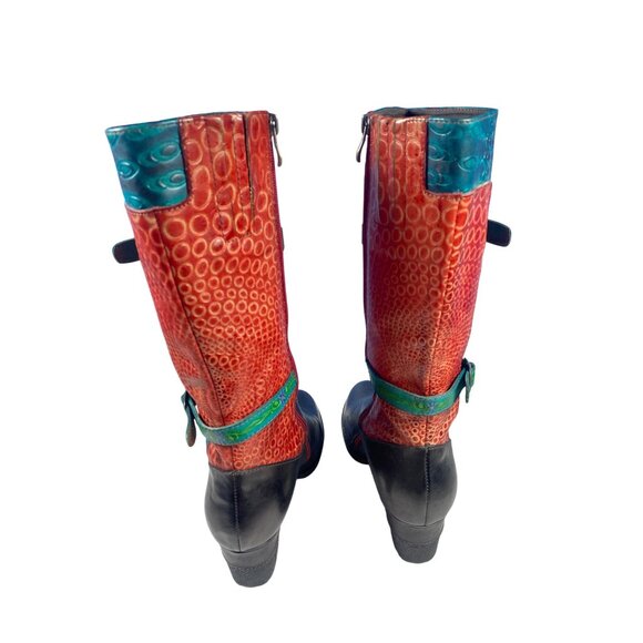 L'Artiste Spring Step Women's 9 EU40 Carpeverde Boots Black Red Multi New Rare - Picture 4 of 12